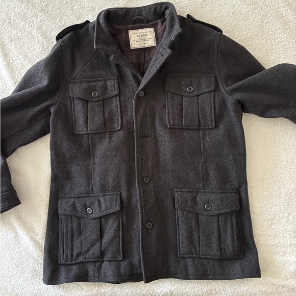 Old Navy Men’s Charcoal Wool Blend Coat Size XL - Picture 7 of 10